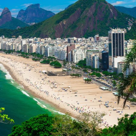 Copacabana beach in Rio de Janeiro, Brazil. Copacabana beach is the most famous beach of Rio de Janeiro, Brazil